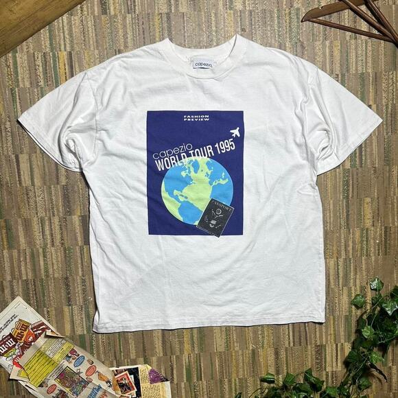 Vintage Capezio Fashion Week Tee Mens XL 1995 Single Stitch White Boxy Shirt - Picture 1 of 4